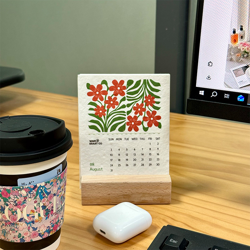 可发芽种子纸台历 日历 月历2026新款创意插画环保材质新年伴手礼