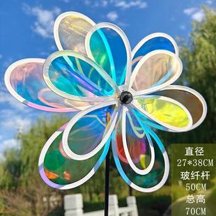 Double-Layer Transparent Rotating Colorful Disc Windmill Courtyard Floor Decoration Event Advertising Props Scenic Spot Stall