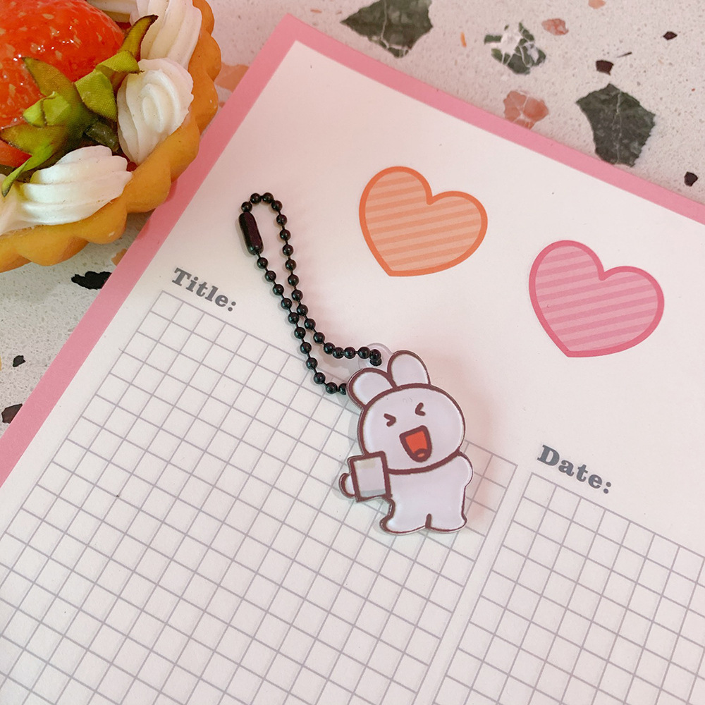 Colgante de oso con forma de corazón estilo japonés, accesorio para mochila, amuleto para niña, llavero de moda, decoración para bolso, celebridad de internet