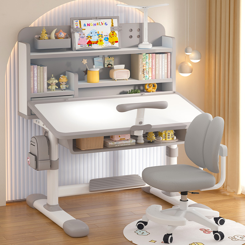 New Children's Study Table and Chair Set Primary School Student Writing Desk Home Liftable Correction Desk Backrest Chair