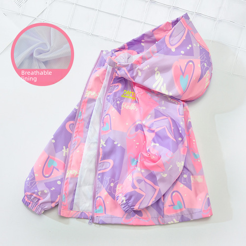 Spring and Autumn Jacket for Girls 2024 New Trendy Medium Kids Autumn Wear Children's Autumn Clothing Windbreaker for Girls Baby Stylish Windbreaker