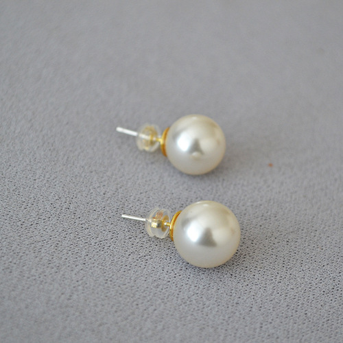 Korean Fever same style high-shine imitation Schiesser crystal pearl 650 color number 925 silver stud earrings for women