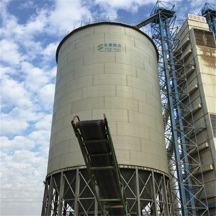 广西饲料厂1500T钢板仓占地小通风好防虫害防霉变易装卸圆筒仓