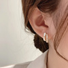 Silver needle, zirconium, universal earrings, silver 925 sample, simple and elegant design