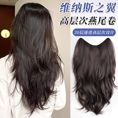 高レベルのロングヘアウィッグ、ワンピースの新しいスタイル、ふわふわした髪、シームレスな自然な巻き毛、大きなウェーブのヘアエクステンション