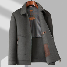 高品质2024冬季男士双面呢夹克新款手工内胆可脱卸羽绒款商务时尚