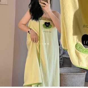 Coral Velvet Bath Skirt Ins Style High-Looking Wearable and Wrapable Water-Absorbent Quick-Drying Hair Bath Towel for Female Students and Adults