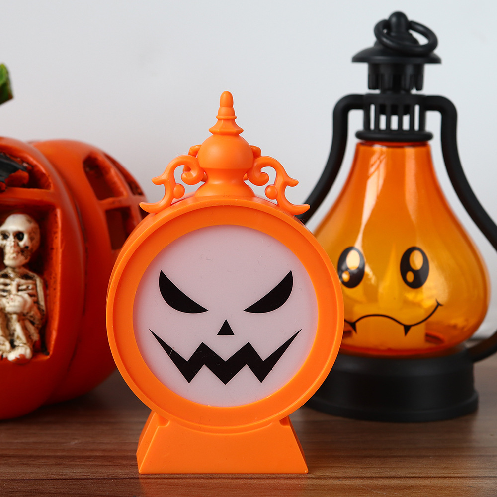Lámpara de calabaza de Halloween decoración de fantasmas diabólica emoticones luces nocturnas atmósfera de terror decoración props led lámpara esqueleto