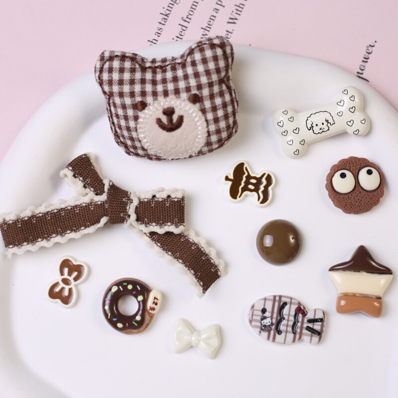 Cartoon Doll Bear DIY Accessories Hairpin Hair Accessories Clothing Shoes and Hats Mobile Phone Cases Bags Brooch Accessories Wholesale