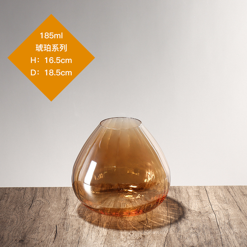 Lex sin plomo cristal vasos grandes estilo europeo simple viento transparente alta permeabilidad sala de estar hidropónica decoración de flores secas