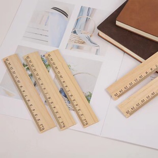 �V��߼ӌ��Ӻ�ľ��15/20/30cm�������׿̶ȳ��ӌW����ӡLOGO
