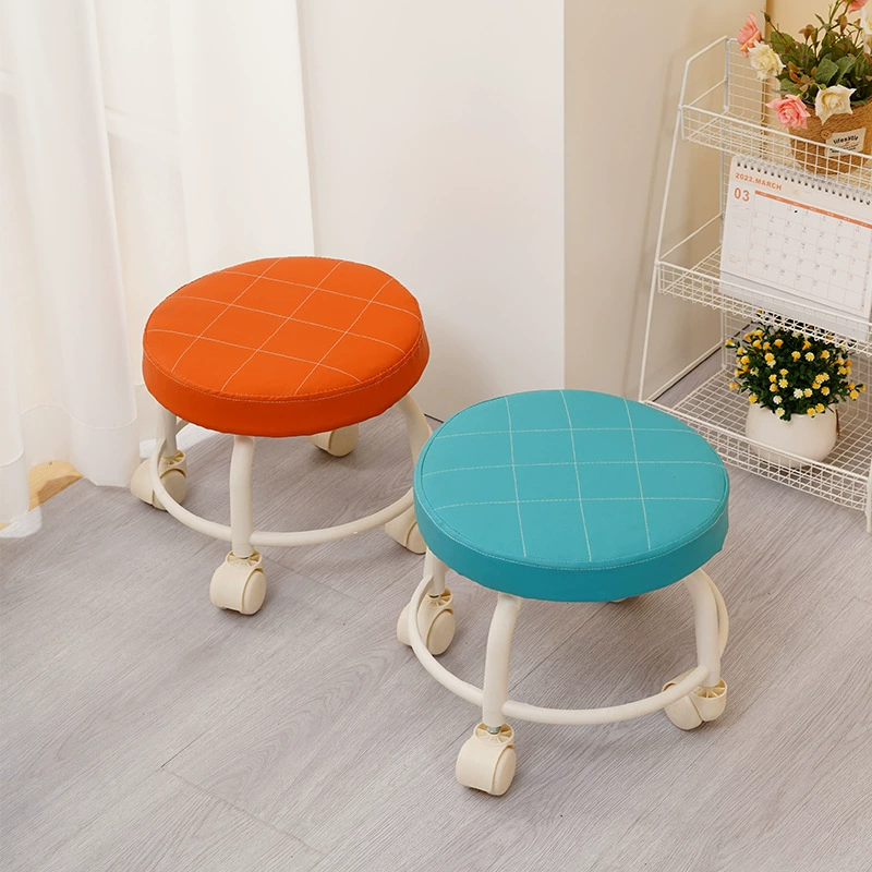 Универсальный колёсный маленький табурет Домашний шкив спинка низкий табурет маленький табурет