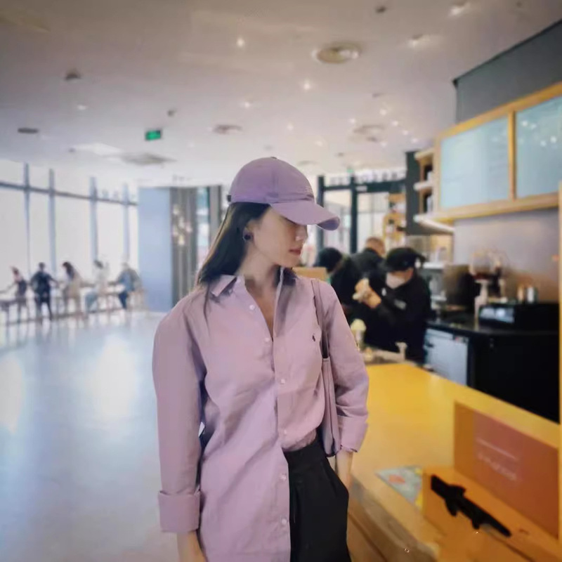 in stock RL Ralph casual shirt pony embroidered Oxford cotton men's and women's Joker shirt a generation of hair