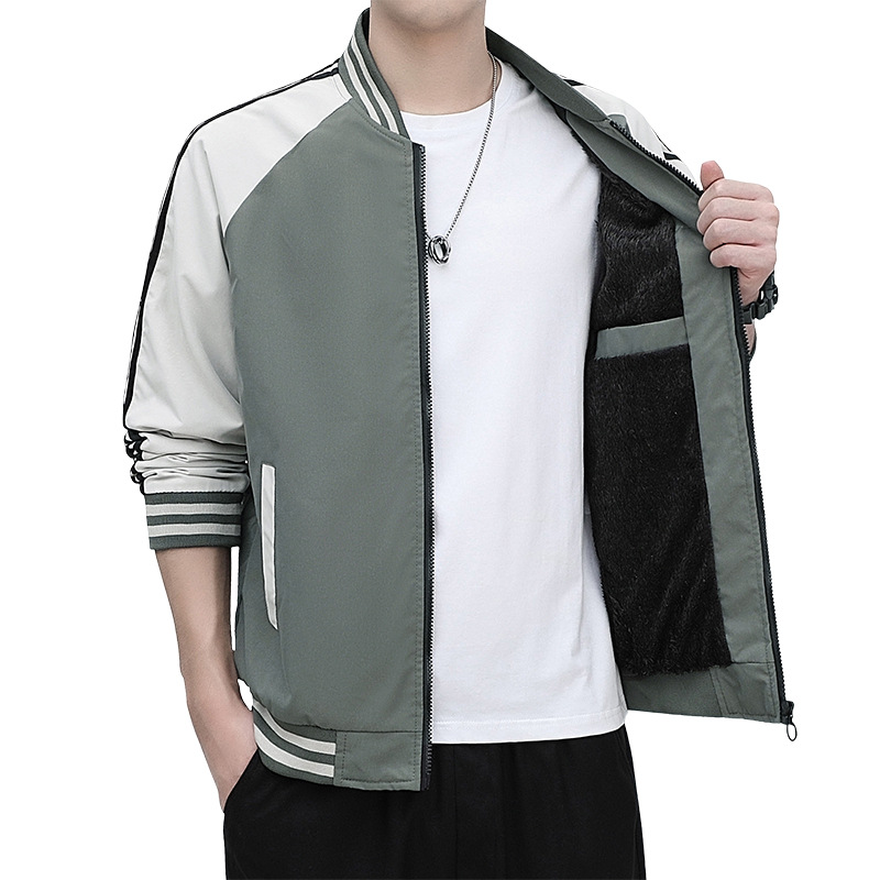 Chaqueta transfronteriza para hombres Otoño e Invierno moda coreana moda casual chaqueta uniforme de béisbol para hombres forro polar superior al por mayor
