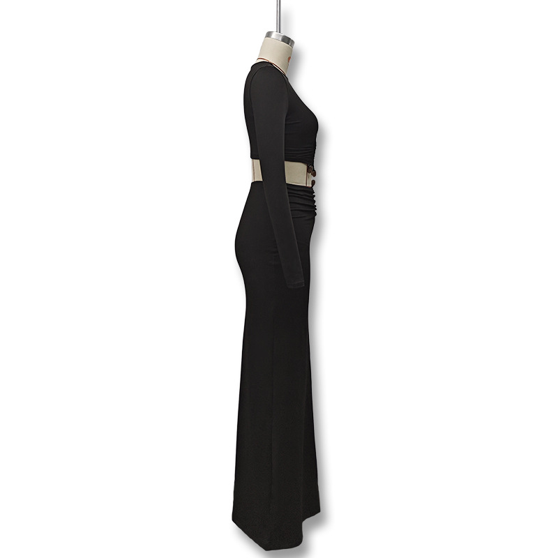 2024 Autumn Winter European And American Hot-Selling Women's Fashion New Fashionable Crop Top Long Sleeve Slim Fit Skirt_ecoleips.com