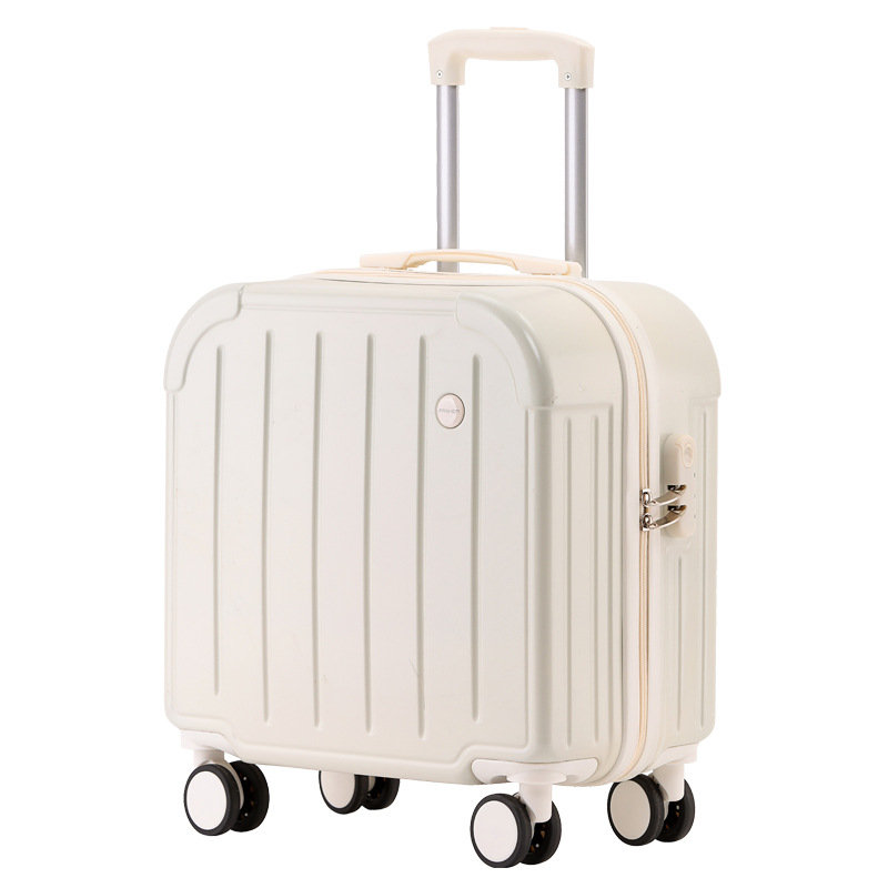 Pequeño equipaje de 18 pulgadas para mujeres pequeño estuche de carro ligero nuevo cuadro de contraseña de embarque mudo rueda universal