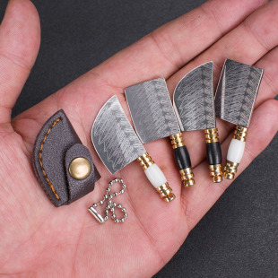 Laser horse pattern unpacking mini knife color wood Sharp portable keychain pendant unpacking express unpacking