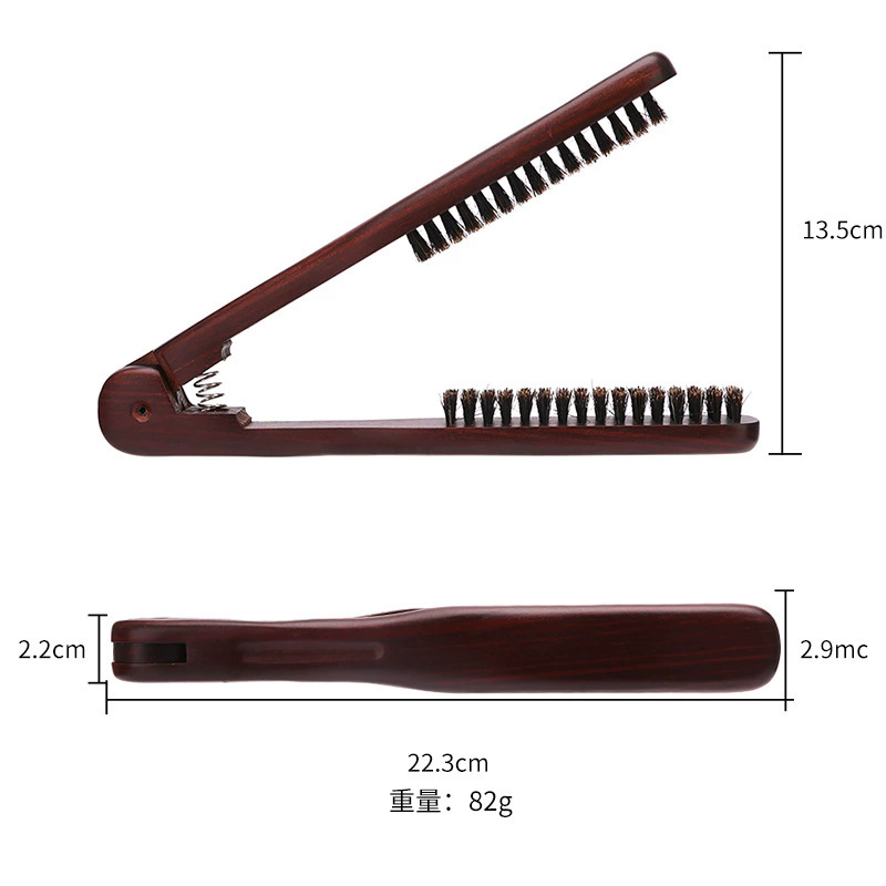 Venta al por mayor transfronteriza de férula de peluquería, férula de peine, peine de melena en forma de V, hebilla interna antiestática, peluquería, especial para peinado suave