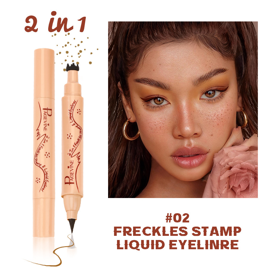 Transfronterizo maquillaje de color PAGE VINE sello de dos cabezas pecas rápido secado impermeable punto punto de punto lápiz de línea de ojos impermeable sin manchas