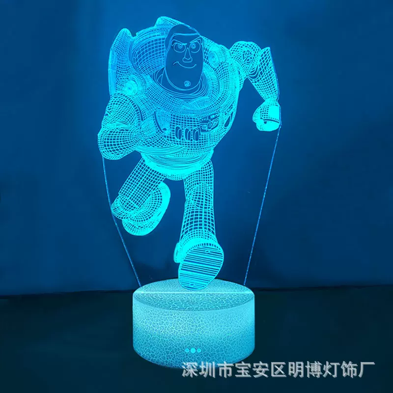 跨境3D小夜灯玩具总动员系列台灯伍迪巴斯光年三眼怪卧室儿童摆件