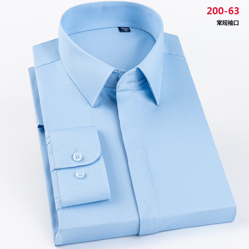 Camisa de gemelos franceses para hombres, uñas de manga formales de negocios, color sólido, sin planchar, mangas dobles, camisa con hebilla oculta, versión coreana delgada