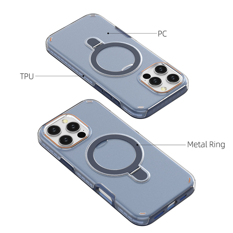 适用iPhone16ProMax手机壳苹果15plus炫彩引磁二合一支架保护套|undefined