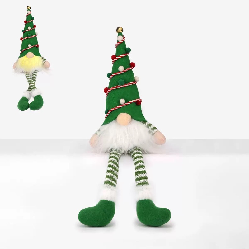 2026 クロスボーダー新しいクリスマス顔のない人形装飾スパンコール帽子発光装飾品かわいいノームルドルフ|undefined