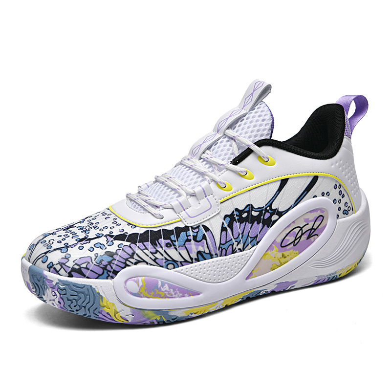 Tenis de Baloncesto de Corte Bajo para Hombre Cuero Sintético y Caucho para Cancha de Cemento y Pista