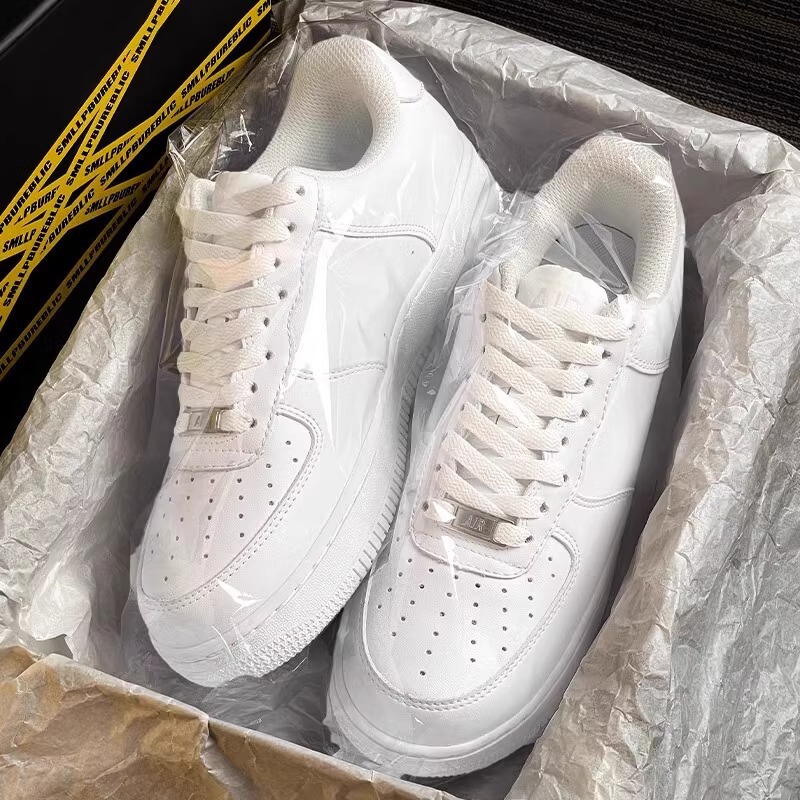 High-Quality Putian Nike Original Air Force 1 Af1 Pure White Wheat Color Versatile Unisex Air Cushion Low-Top Sneakers