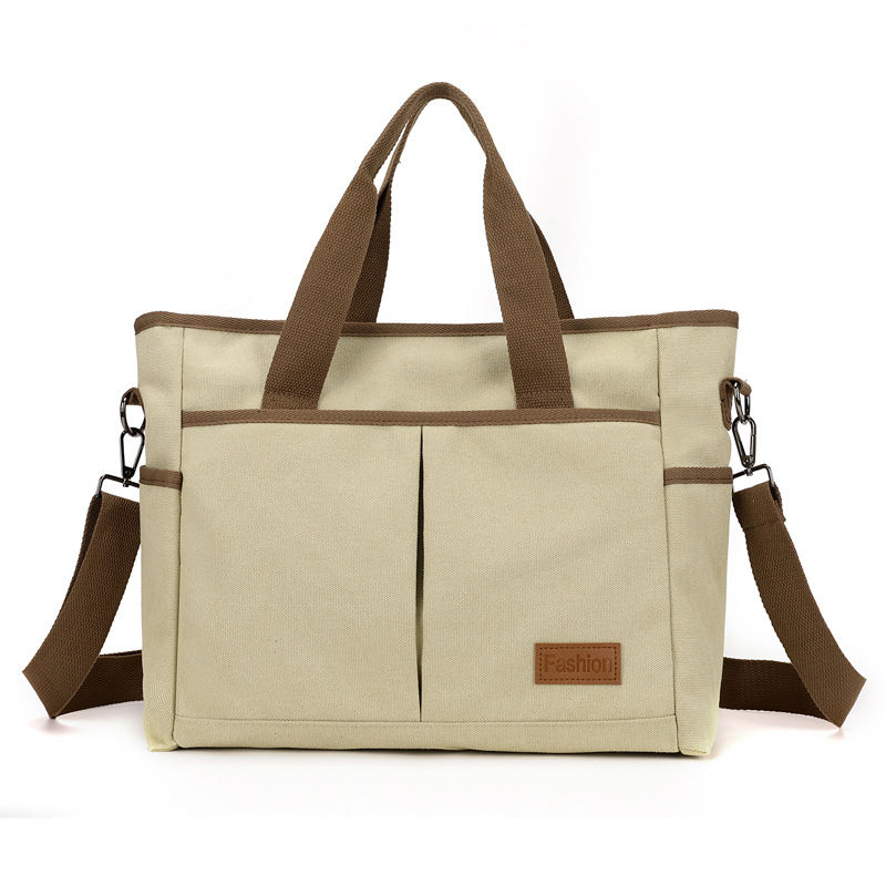 Women's Canvas Shoulder Bag Retro Style Large Capacity Office_voghion.com
