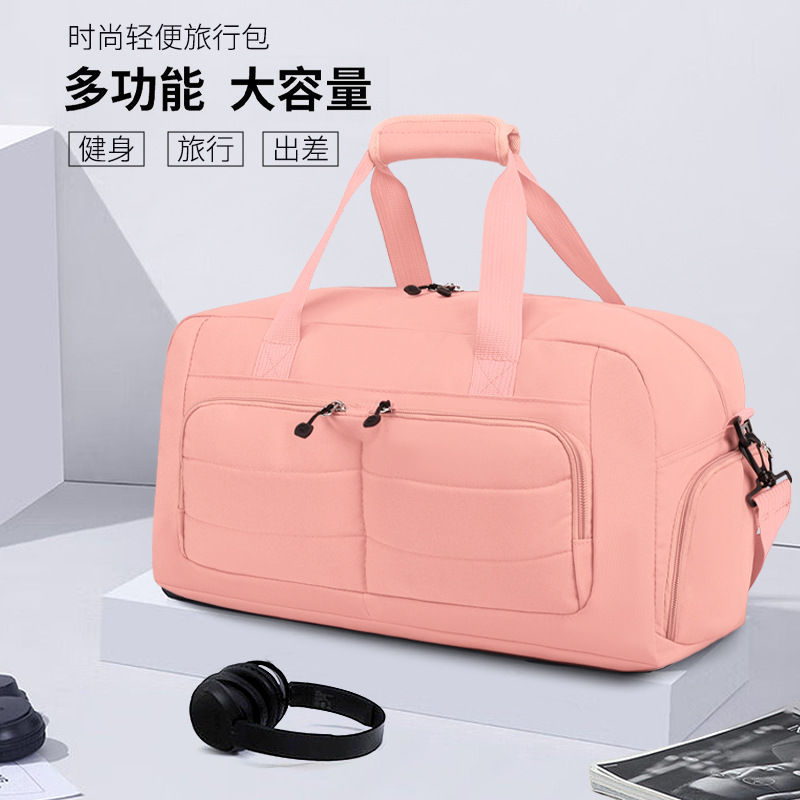 Bolsa de Viaje Multifuncional para Mujer de Nylon, Transpirable, Ultraligero, Separación Seca y Húmeda, para Viajes de Ocio