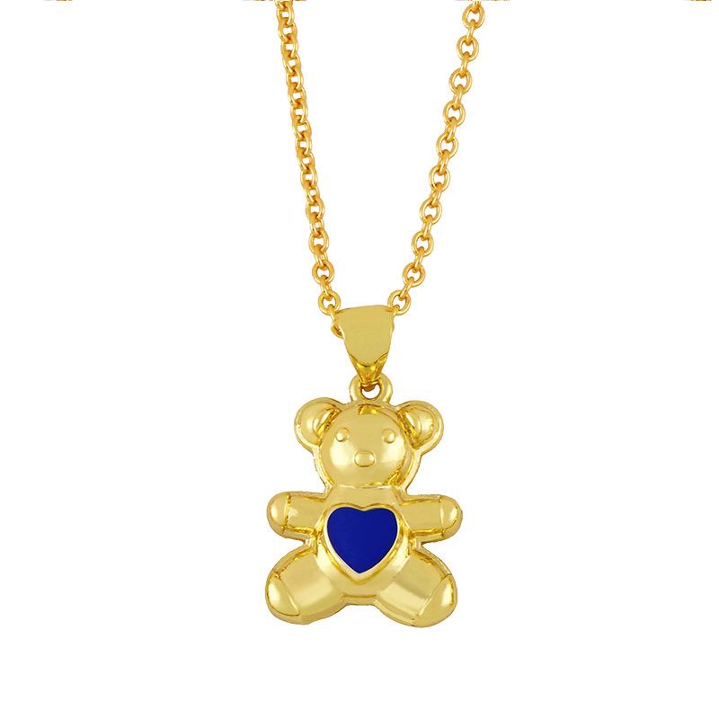 Nihaojewelry Dripping Oil Heart Shape Bear Necklace Wholesale Jewelry display picture 10