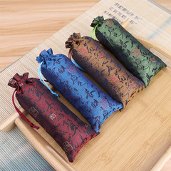 Retro simple comb bag Chinese style satin printed scraping board jewelry bag hairpin bracelet gift packaging bag