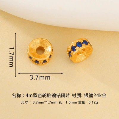 Spacer Pads for Jewelry – Zərgərlik ara hissələri - 4m-blue-tire-diamond-spacer