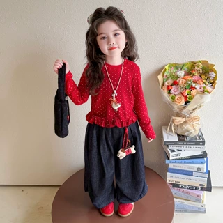 女童洋气韩版套装2025秋新款儿童休闲时髦秋装女宝宝阔腿裤两件套