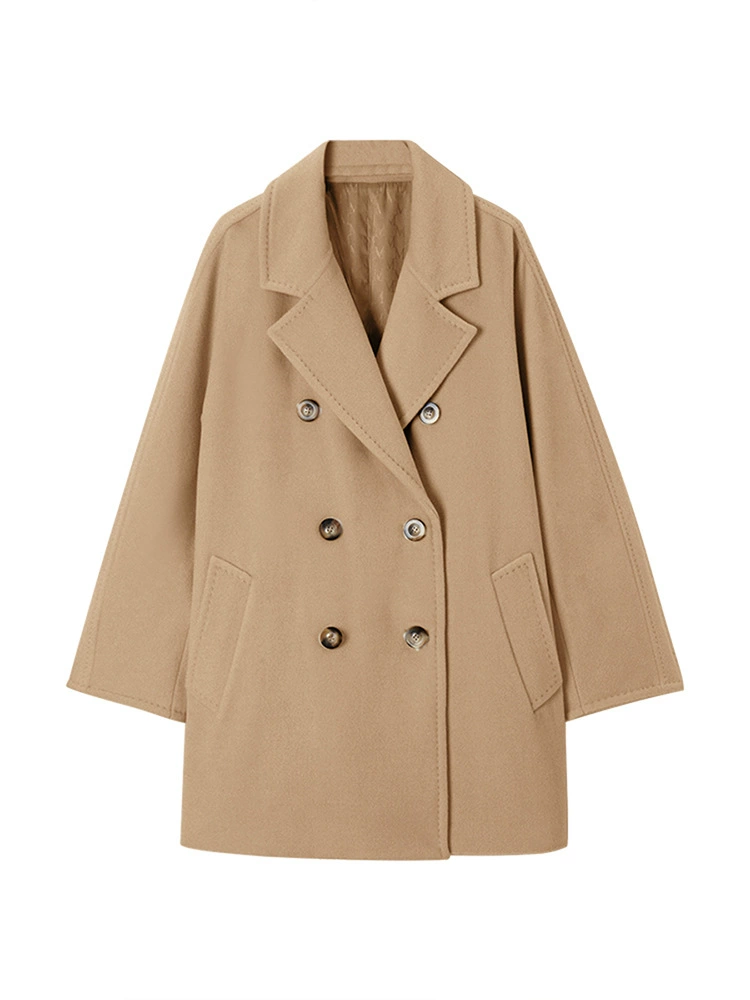 Зимнее новое домашнее классическое пальто 101801 Lift Soft Small Daily Commuting Short Wool Coat Women 13802