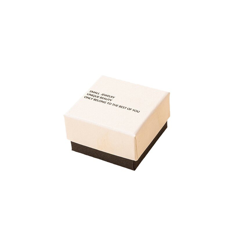 Fábrica en stock blanco negro caja de joyería luz lujo anillo pendientes caja de embalaje de la joyería