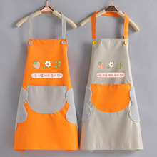 防水围裙加厚PVC印刷礼品厨房家用上班时尚韩版男女工作防污围裙