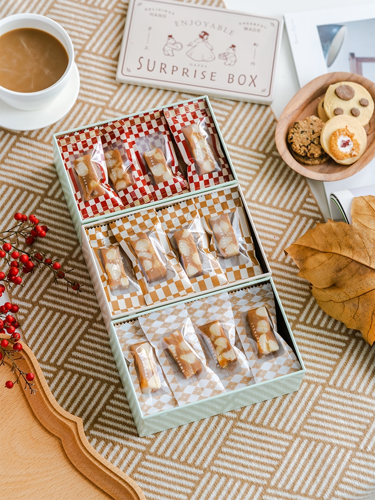 2024 galletas cuadradas caja de hierro para hornear toffee nougat regalo envasado vacío pequeño