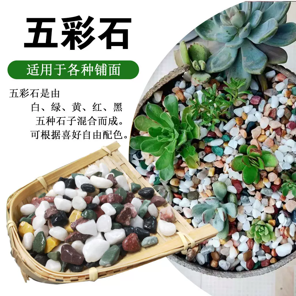 彩色水磨石水洗石园林造景彩色鹅卵石砾石透水地坪胶粘石五彩洗米