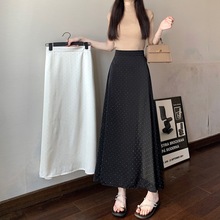 韩版2024夏季新款高品缎面钻半身裙女亮闪气质修身显瘦包臀中长裙