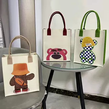 Cartoon Cartoon Handbag Large Capacity Open Internet Celebrity Accompanying Gift Commuter Storage Thickened Tote Bag