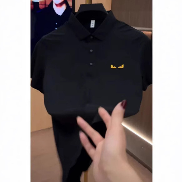 European Station Designer Traceless Breathable Polo Shirt Men's Short-sleeved Summer Light Luxury Fashion Deviruchi Casual Half-sleeved