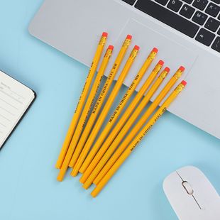 Factory Direct Sales Cross-Border Film Set Yellow Hexagonal Hb Pencil Safe and Non-Toxic Not Easy to Break Lead Primary School Student Pencil Toddler