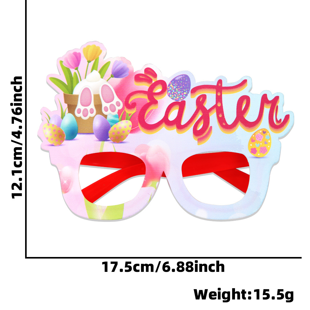 Huevos de pascua de dibujos animados de conejo gafas de decoración de fiesta infantil orejas de pvc fotográficas marcos de gafas