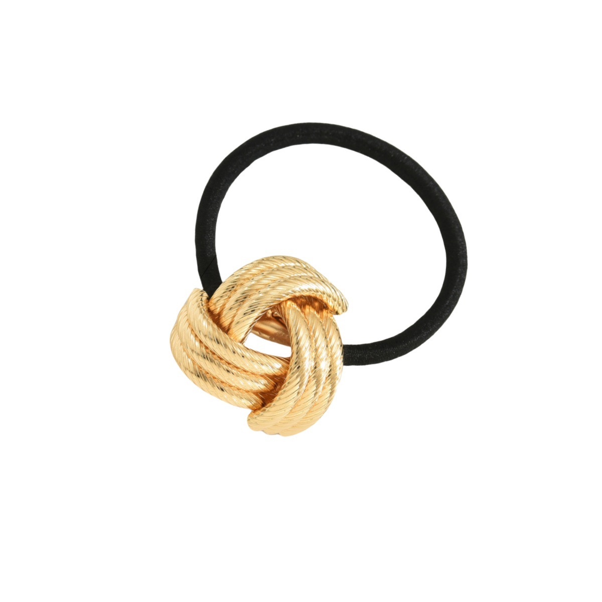 Nuevo anillo de cabello de metal simple cuerdas de cabello de estilo europeo y americano de cola de caballo femenina alta elástica cuerda de cabeza triangular nudo artesanía adornos de cabello al por mayor