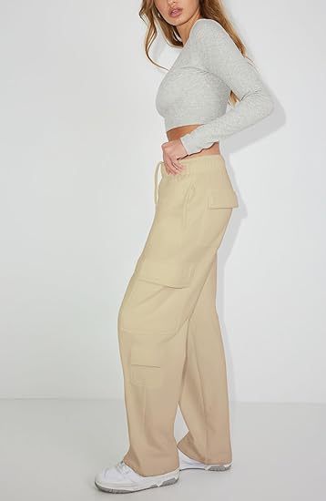 Women's Clothing New Multi Pocket Y2K Overalls Casual Loose Sports Fitness Wide Leg Pants_voghion.com