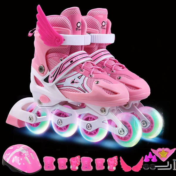 Fuchsia protective gear, helmet, set