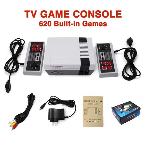 620-in-1 Cross-border NES Portable Game Console with Wired Controller, Grave Level, Supports Dual Charging, Retro Red and White Game Machine