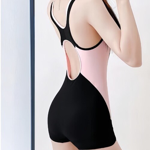 Women's One-piece Racing Swimsuit for Professional Swimming Pool, Student-friendly Conservative and Slimming Trunk-style Swimsuit, New Competitive Quick-drying Swimwear